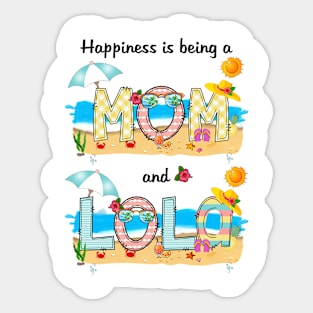 Happiness Is Being A Mom And Lola Summer Beach Happy Mother's Sticker
